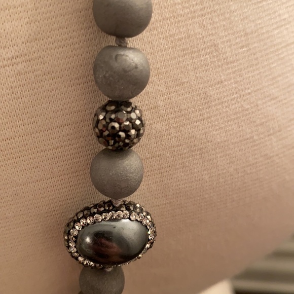 Evil Eye Crystal,Pearl, and StoneBeaded Necklace - Picture 8 of 11